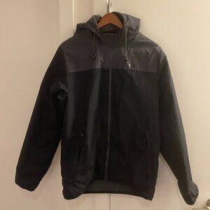 NIKE FLEECE / WATER PROOF WIND BREAKER BLACK GRAY JACKET SIZE SMALL